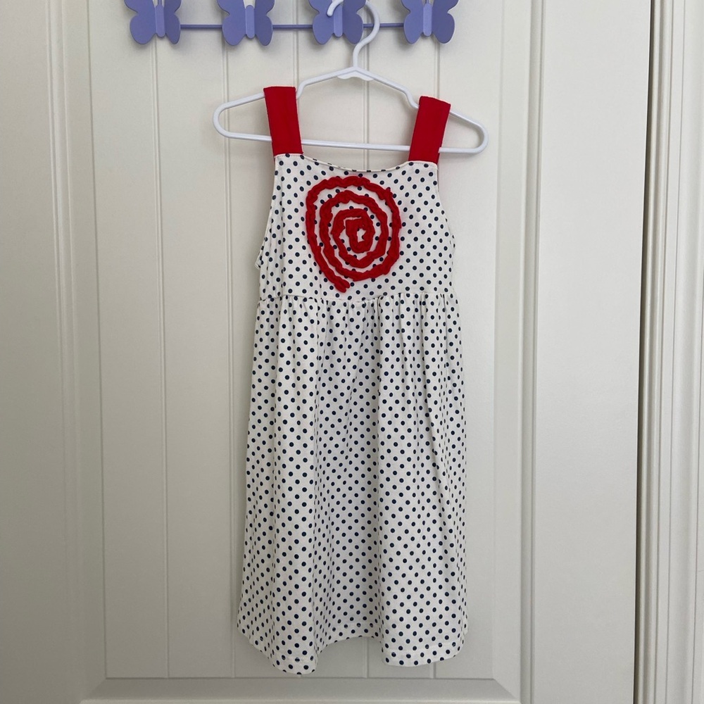 Vintage Flapdoodles girl’s polka dotted rose cotton sundress size 5